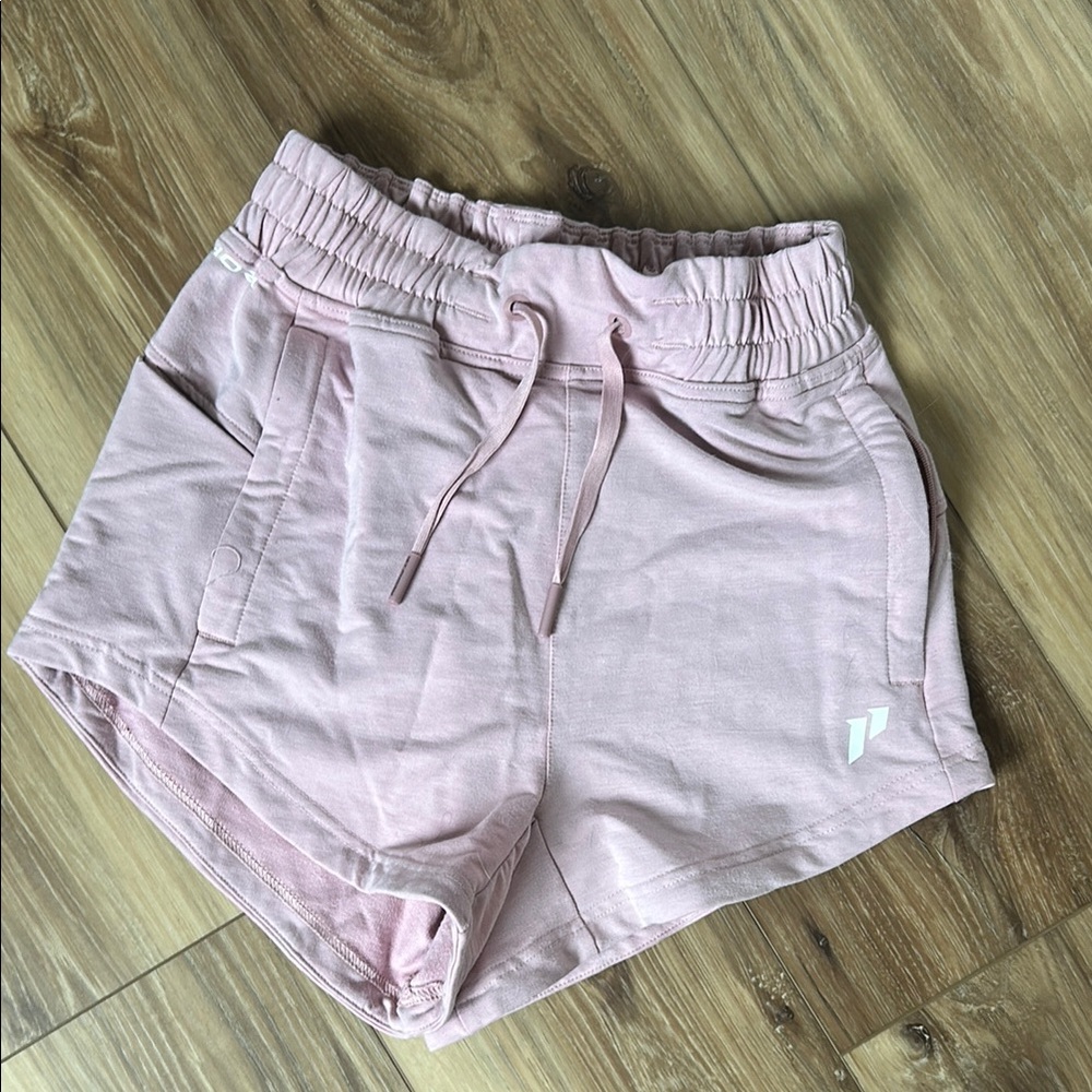 Pink 1st Phorm Shorts with Elastic Waistband and Lightweight Fabric